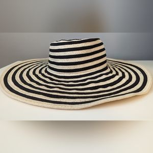 NWT Abercrombie & Fitch Striped Sunhat Navy Tan One Size